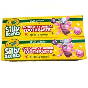 - 2x’s Crayola Silly Scents Bubble Gum flavored Anti-cavity Fluoride toothpaste
